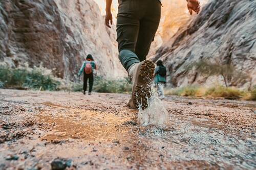 A beautiful and ancient spring fed canyon which weaves its way through 400-meter-tall towers of granite, sandstone and basalt, before plunging into the Gulf of Aqaba | Shiʻb Mūsá – NEOM, Saudi Arabia.